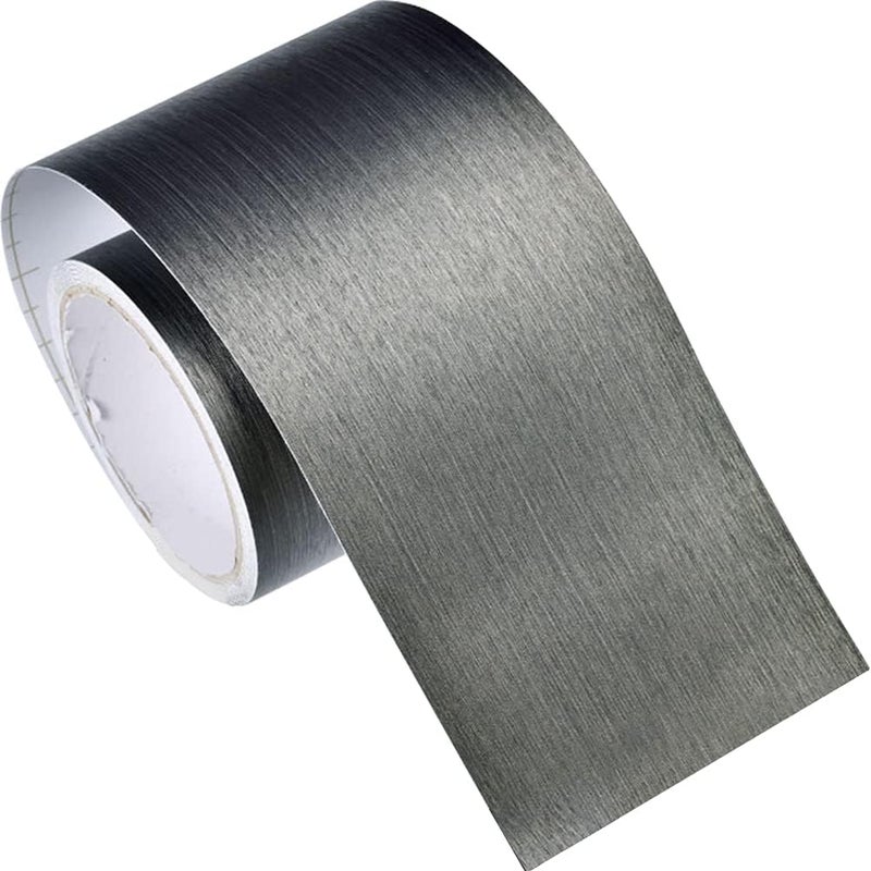 Kelendle Metallic Wallpaper Border Peel and Stick Flexible Molding Trim Self Adhesive Decorative Wall Lines Border Lines for Bathroom Kitchen Hotel DIY Home Decoration 4.2x196.8 Gray - Image 1